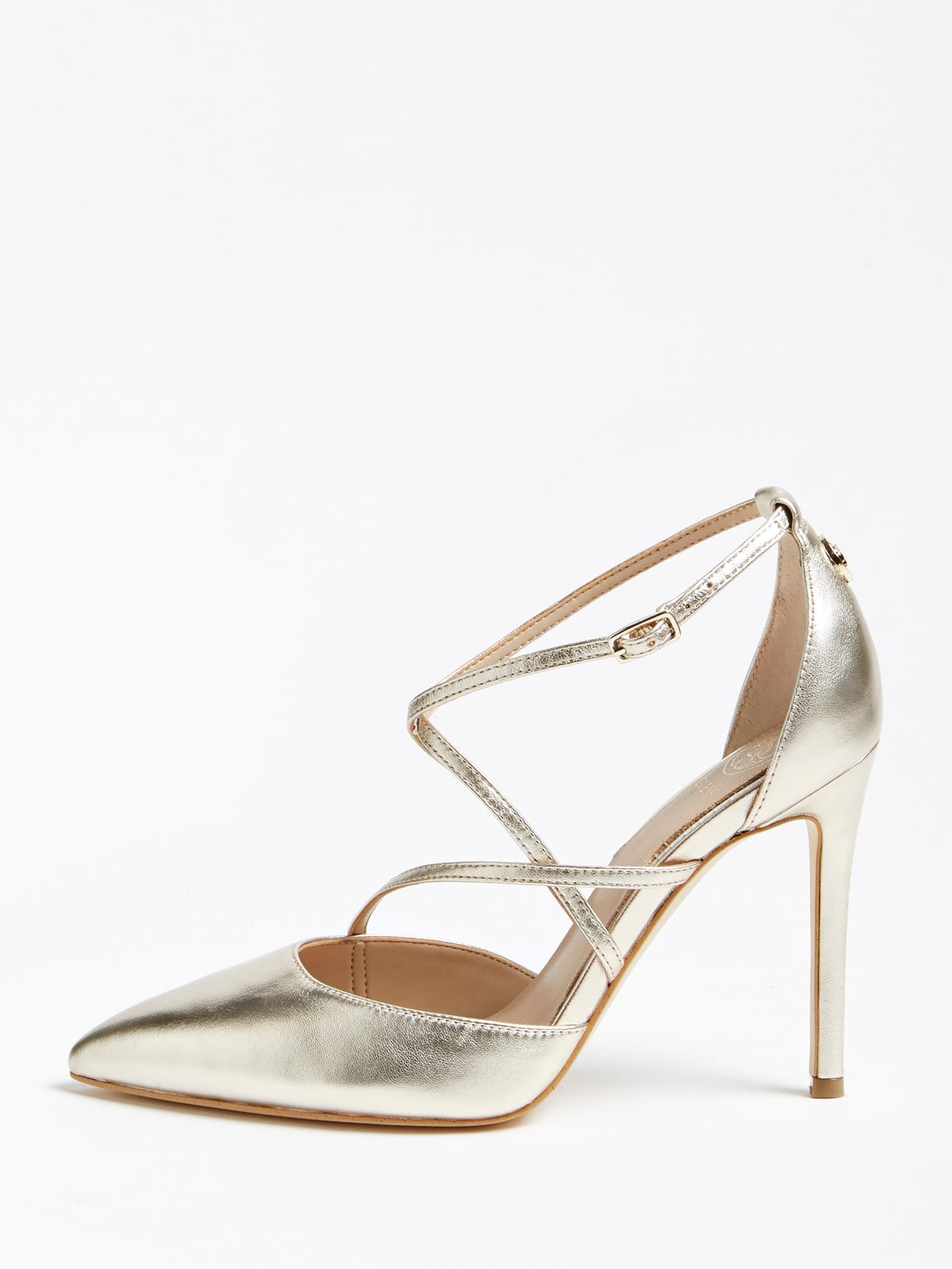 guess high heels gold