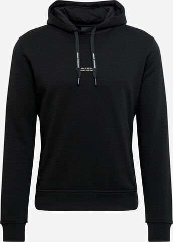 ARMANI EXCHANGE Regular Fit Hoodie in Schwarz: predná strana