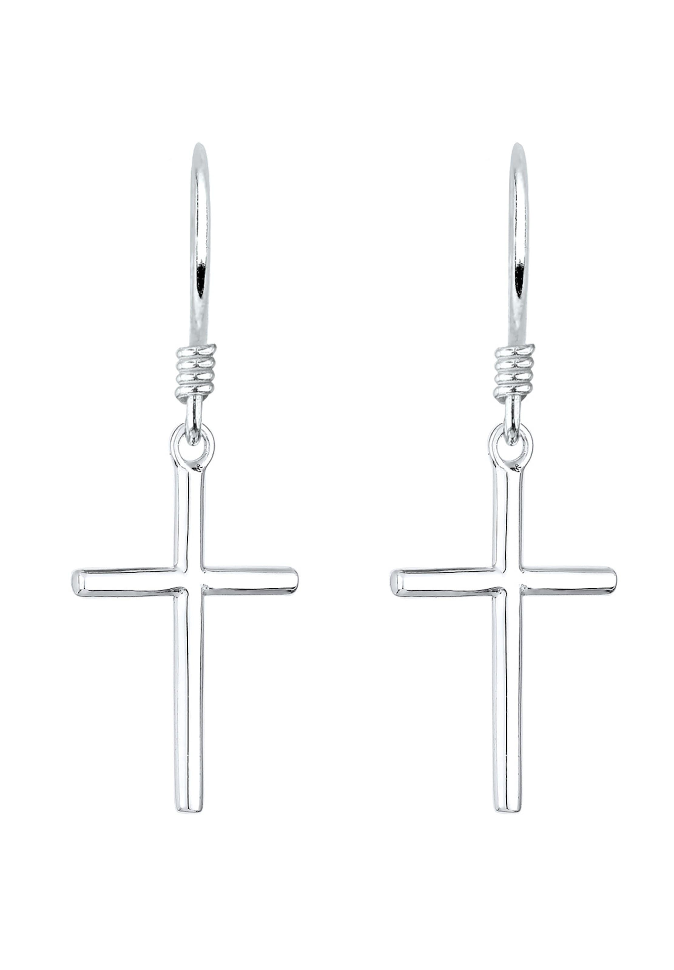 ELLI Náušnice 'Kreuz' – stříbrná