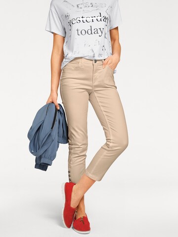 heine Regular Broek in Beige: voorkant