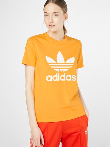 ADIDAS ORIGINALS Majica 'Trefoil' | oranžna barva: sprednja stran