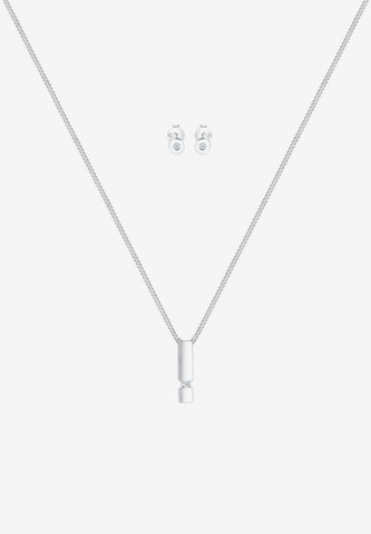 Elli DIAMONDS Jewelry Set 'Geo, Rechteck' in Silver