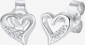 Elli DIAMONDS Earrings 'Herz' in Silver: front