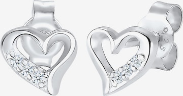 Elli DIAMONDS Earrings 'Herz' in Silver: front