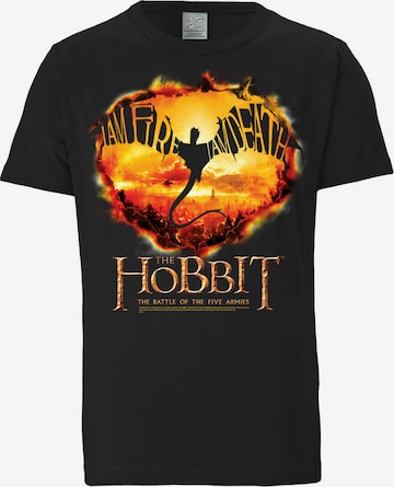 LOGOSHIRT Shirt 'Hobbit' in Zwart: voorkant