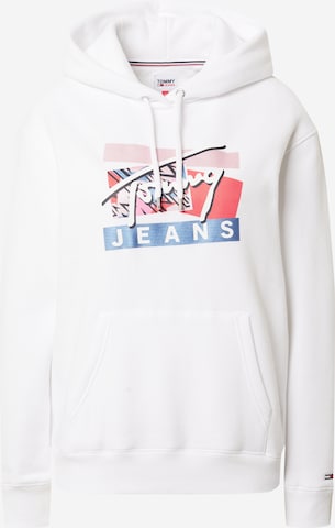 Sweat-shirt Tommy Jeans en blanc : devant