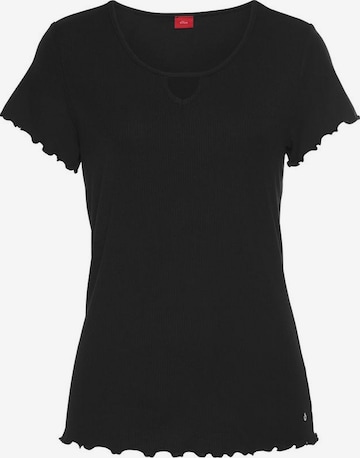 s.Oliver Pajama Shirt in Black: front