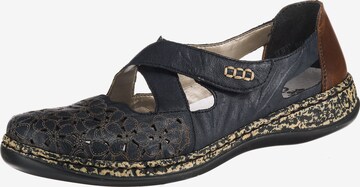 Rieker Ballet Flats with Strap in Blue: front