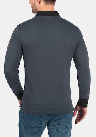 BLEND Langarm-Poloshirt 'Ralle' in Grau