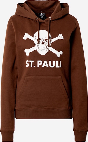 Bluză de molton de la FC St. Pauli pe maro: față
