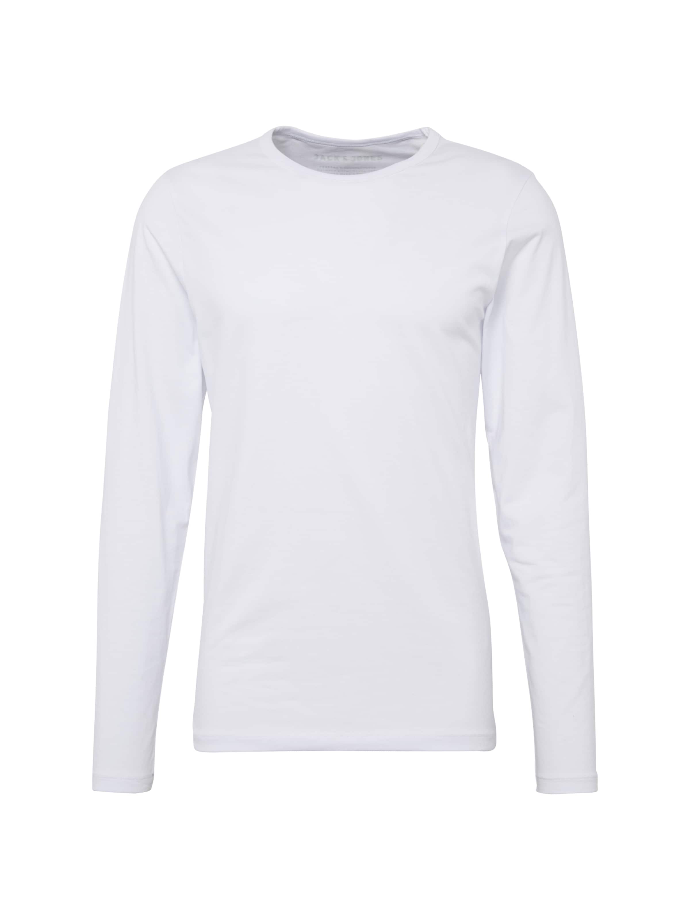 JACK & JONES - Shirt 'BASIC O-NECK TEE L/S NOOS' in de kleur Wit