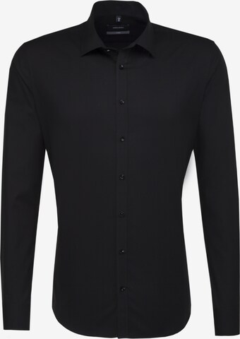 SEIDENSTICKER Regular fit Business Shirt in Black: front