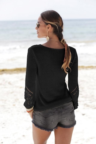 LASCANA Pullover in Schwarz