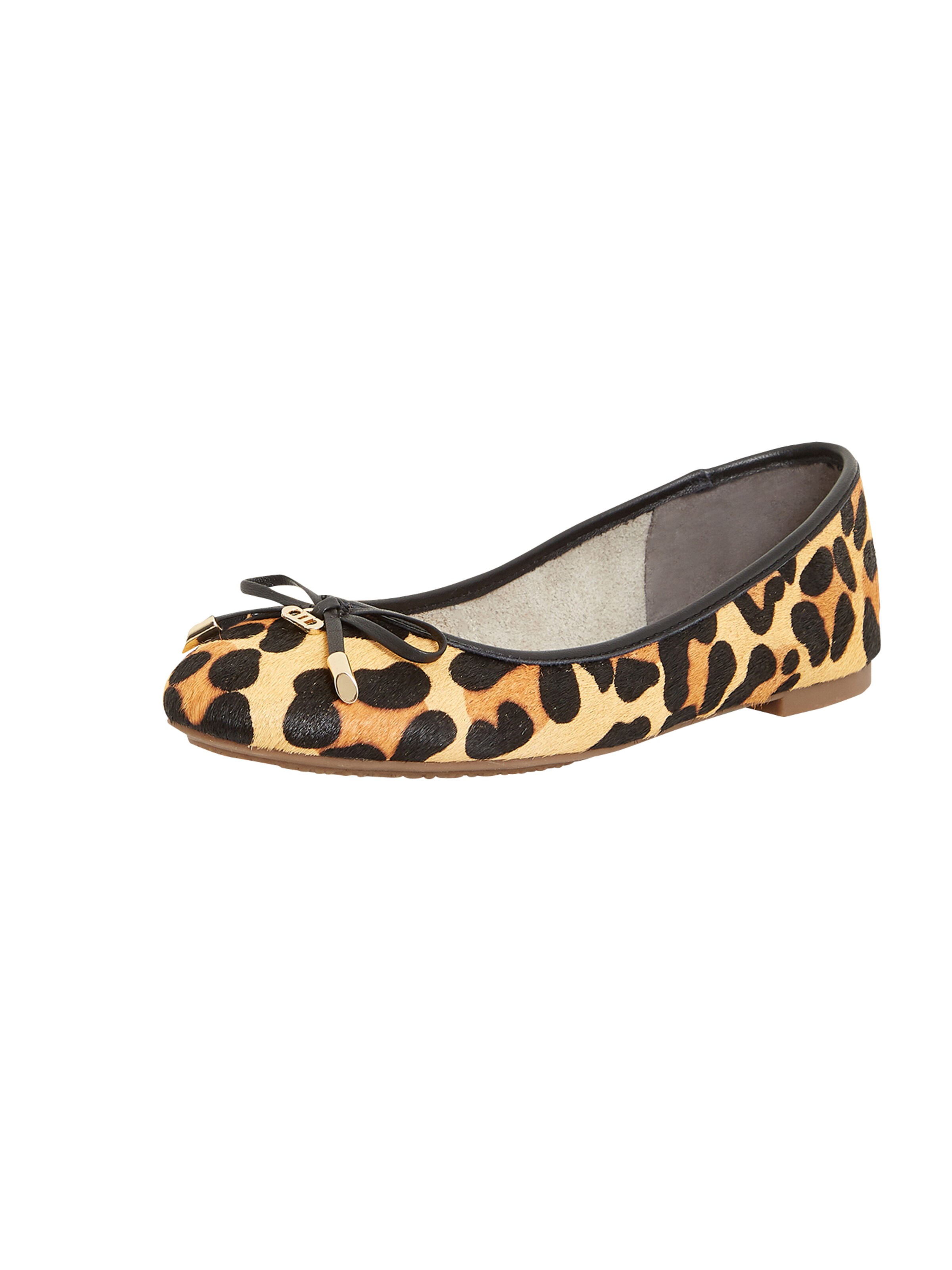 dune leopard print ballet pumps