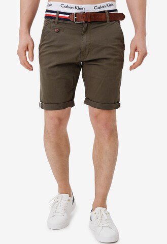 INDICODE JEANS Regular Chino Pants 'Creel' in Brown: front