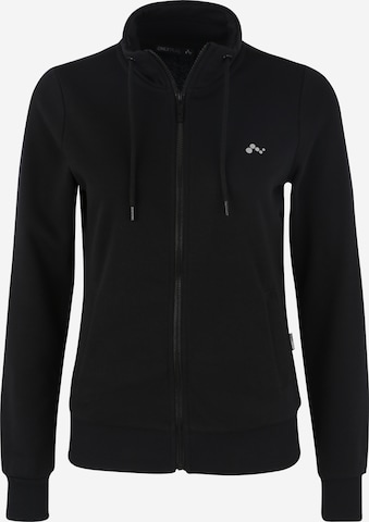 ONLY PLAY Athletic Zip-Up Hoodie in Black: front