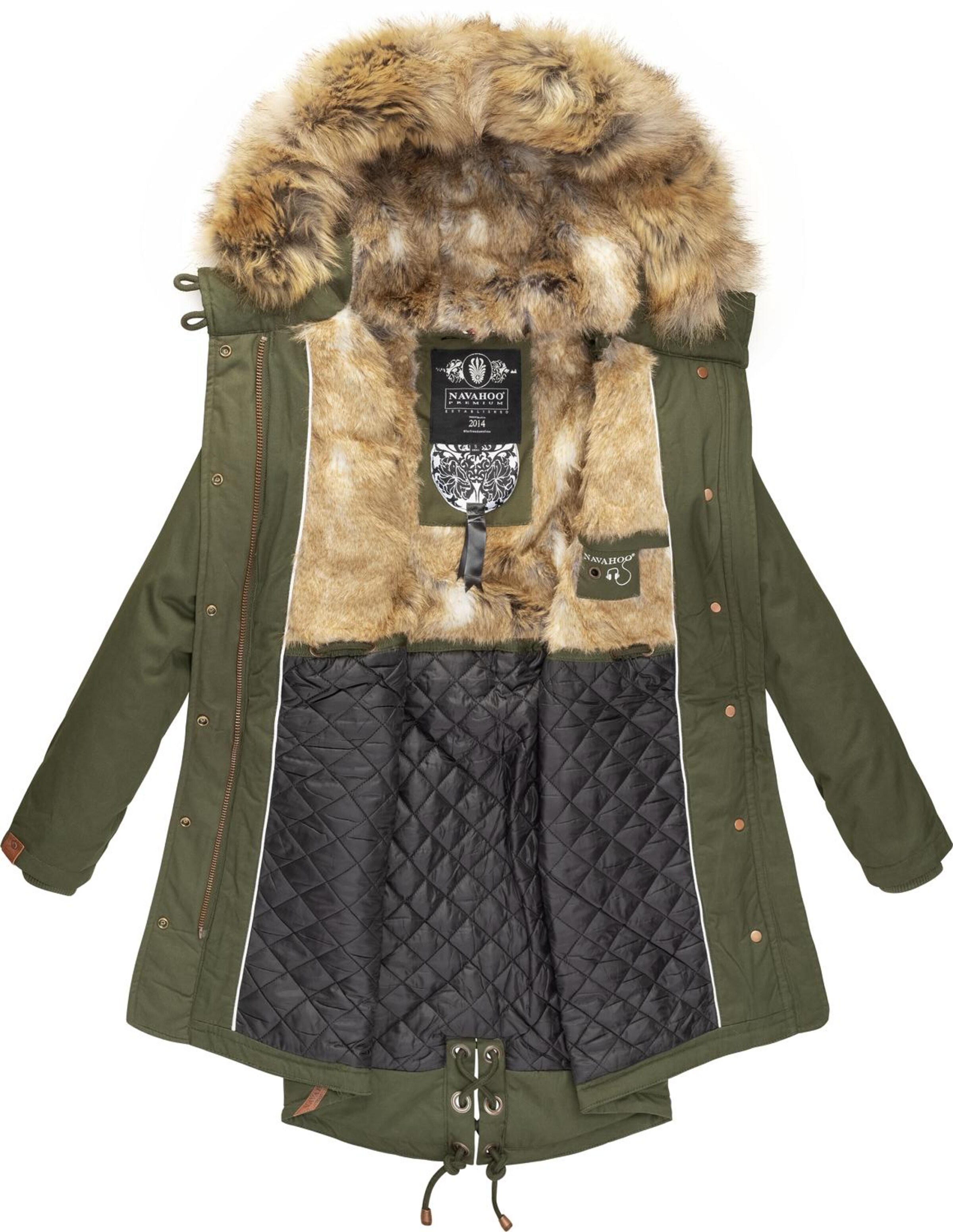 NAVAHOO Vinterparkas 'Rosinchen' i grön
