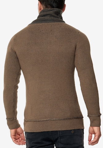 INDICODE JEANS Sweater 'Dane' in Brown