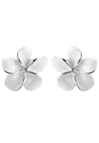 ELLI Ohrringe 'Frangipani Blüte' Natur in Weiß