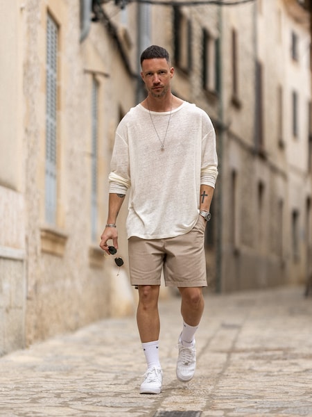 Daniel Fuchs - Comfy Short Offwhite Beige Look by DAN FOX APPAREL