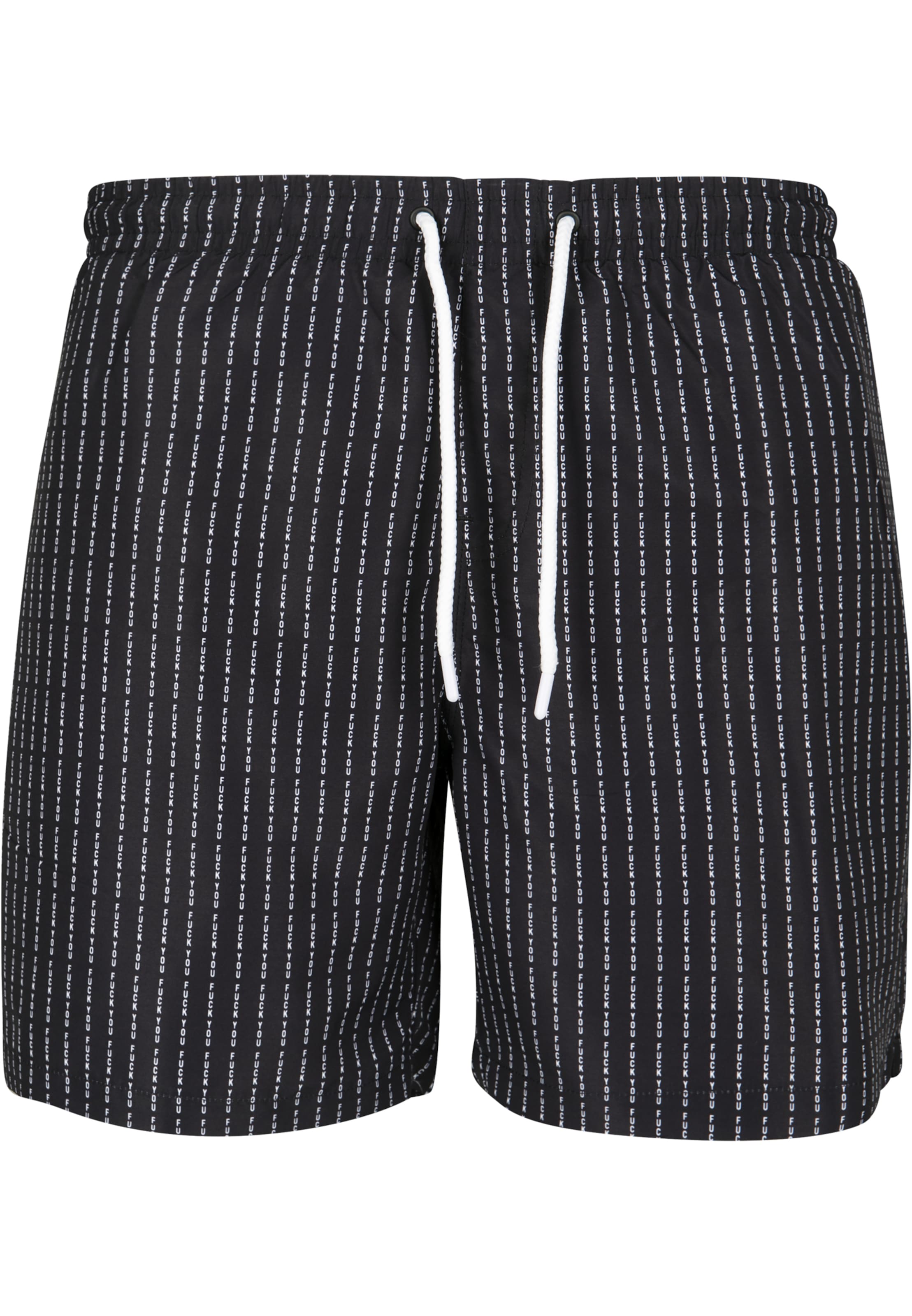 melns Mister Tee Peldšorti 'Fuck You': no priekšpuses