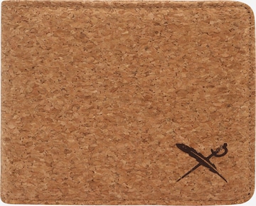 Iriedaily Wallet 'Cork Flag' in Brown: front