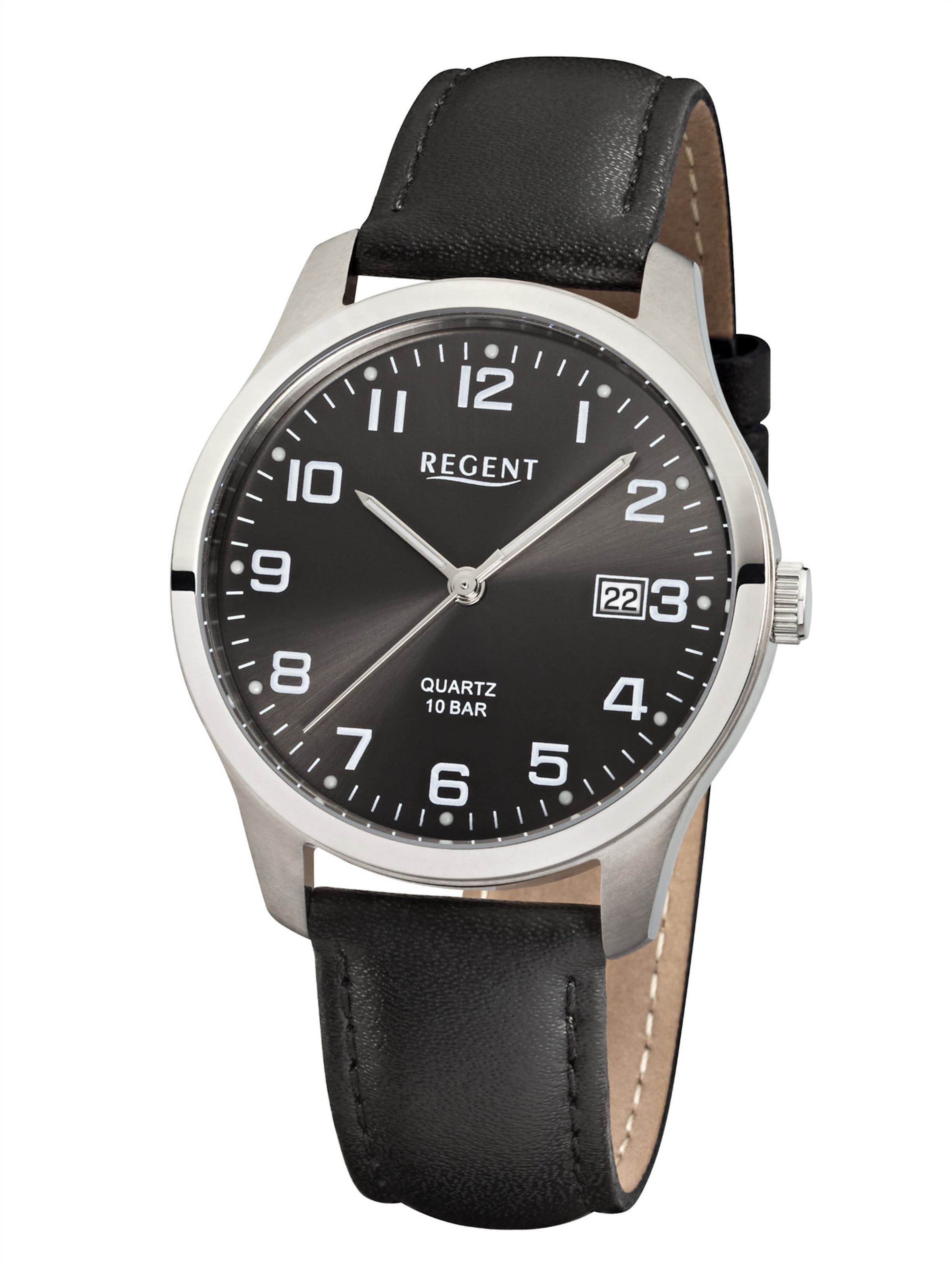 REGENT Analog Watch in Black: front