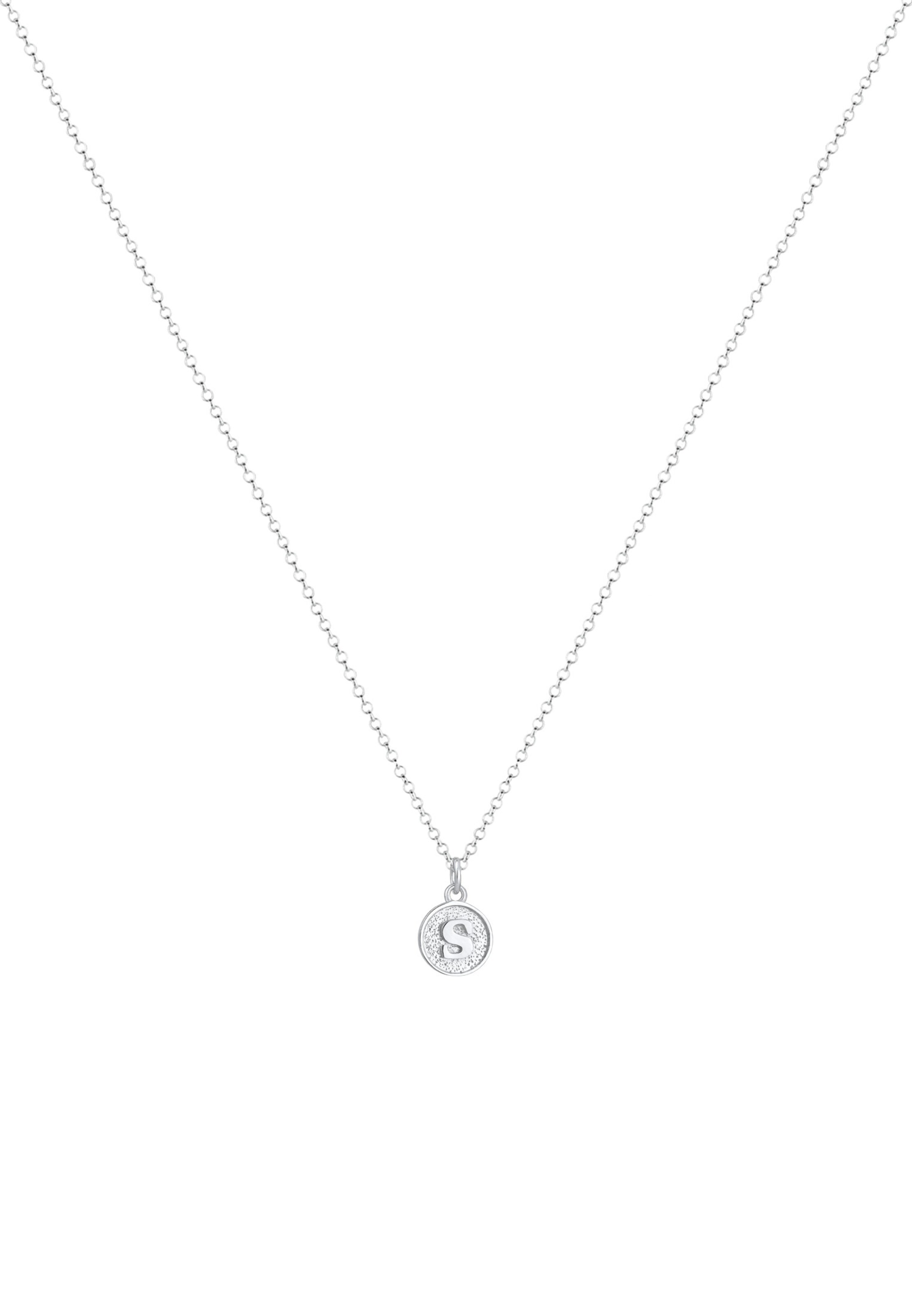 ELLI Halskette 'Buchstabe - S' in Silber: Vorderseite