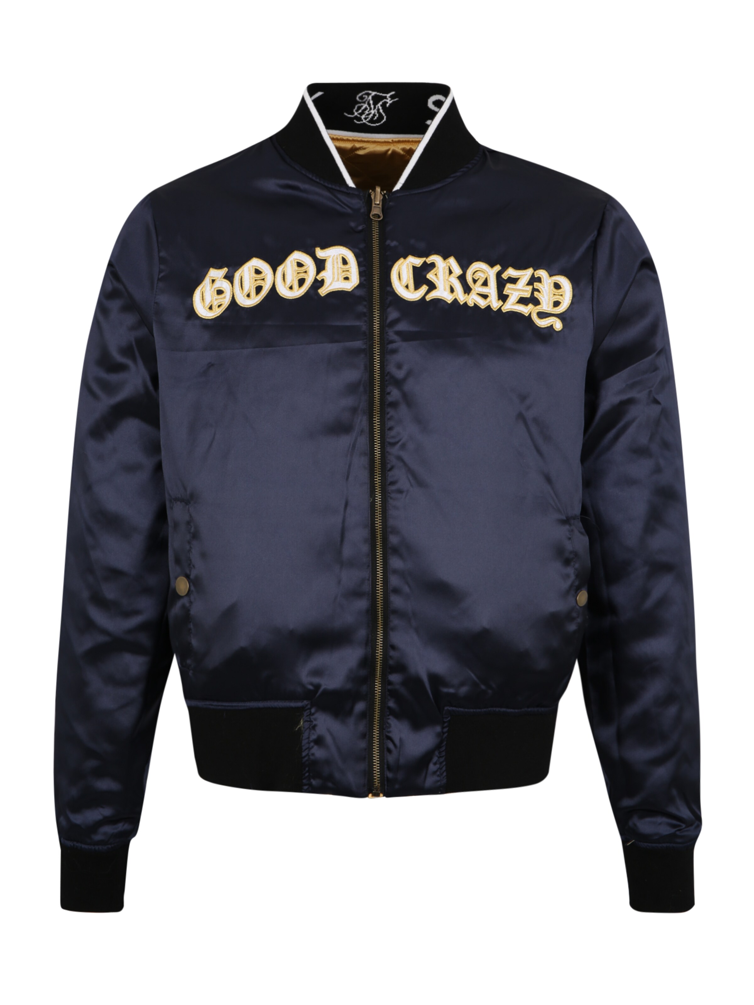 SikSilk - Tussenjas 'REVERSABLE SATIN BOMBER' in de kleur Navy