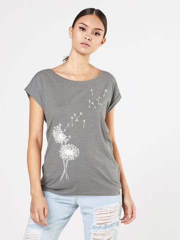 Iriedaily Тениска 'Pusteblume' в сиво: отпред