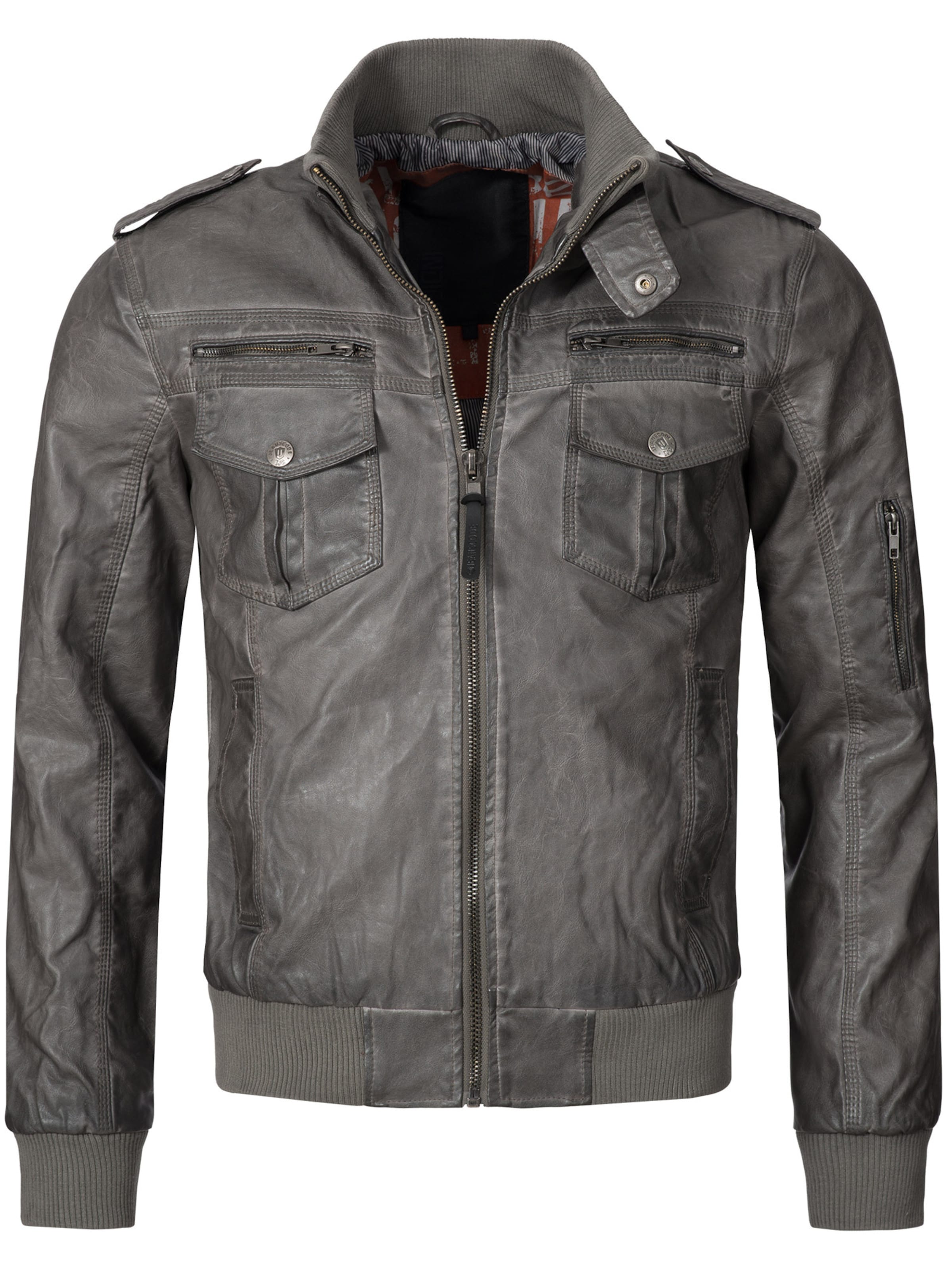 INDICODE JEANS Between-Season Jacket 'Inco' in Grey: front