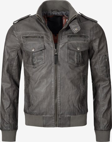 INDICODE JEANS Bikerjacke 'Inco' in Grau: predná strana