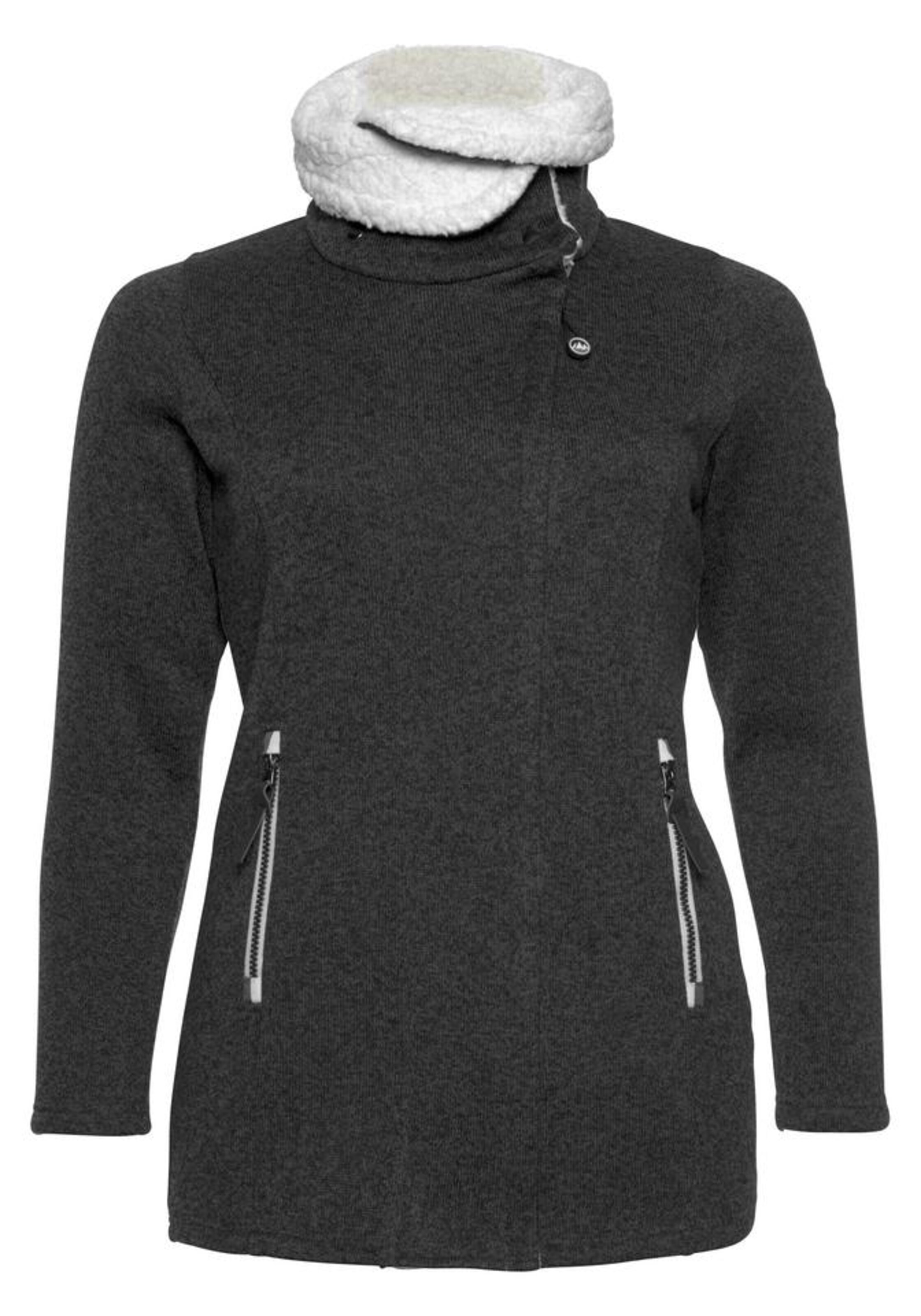 POLARINO - Strickfleecejacke in anthrazit