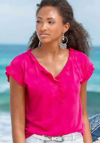 BEACH TIME Shirt in Roze: voorkant