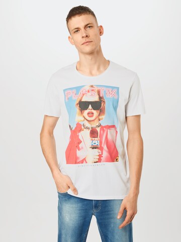 EINSTEIN & NEWTON Regular fit Shirt 'Fake News Ali Gator' in Wit: voorkant