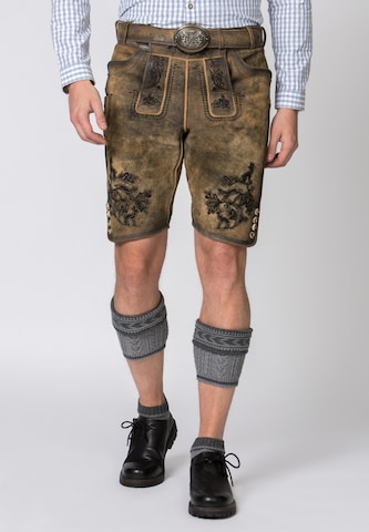 Regular Pantalon folklorique 'Hartl' STOCKERPOINT en marron : devant