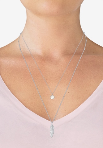 ELLI Ketting 'Feder' in Zilver