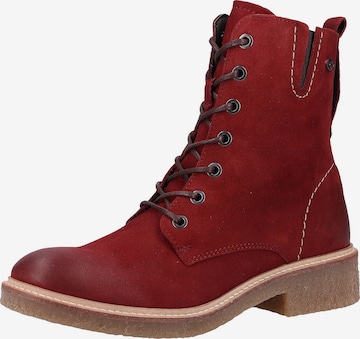 CAMEL ACTIVE Lace-Up Ankle Boots in Red: front