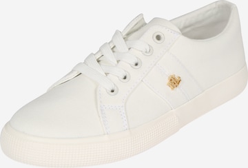 Lauren Ralph Lauren - Sapatilhas baixas 'Janson' em branco: frente