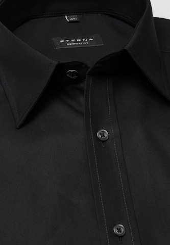 ETERNA Comfort fit Button Up Shirt in Black