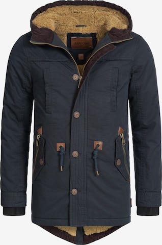 INDICODE JEANS Winterparka 'Barge' in Zwart: voorkant