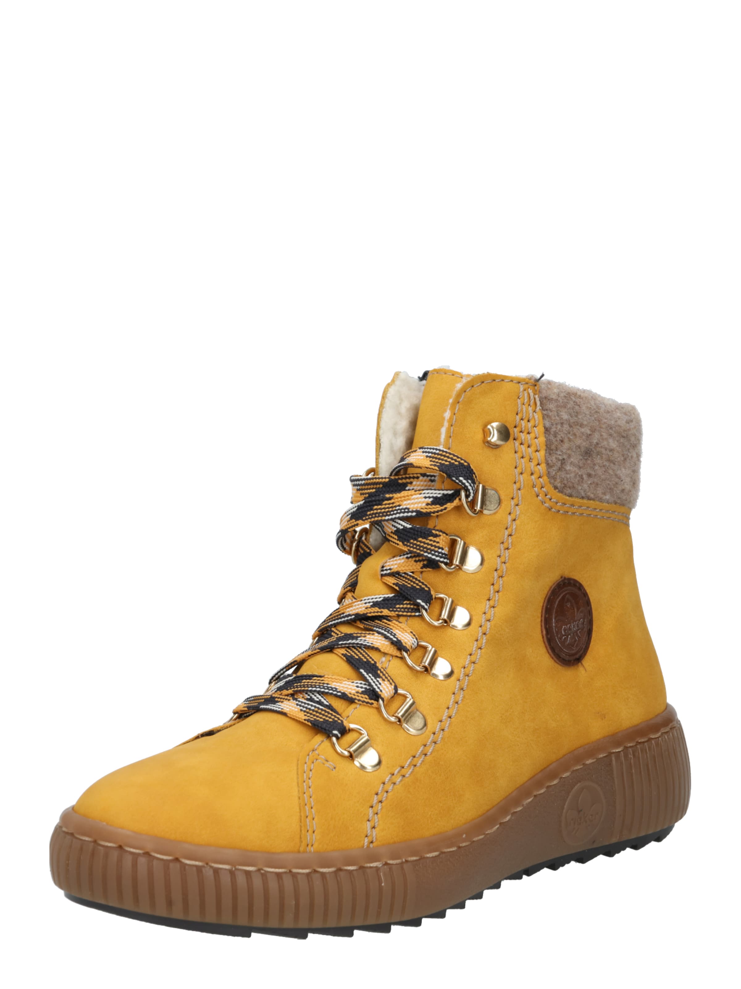 Rieker Fűzős rövid szárú csizmák - sárga: elől
