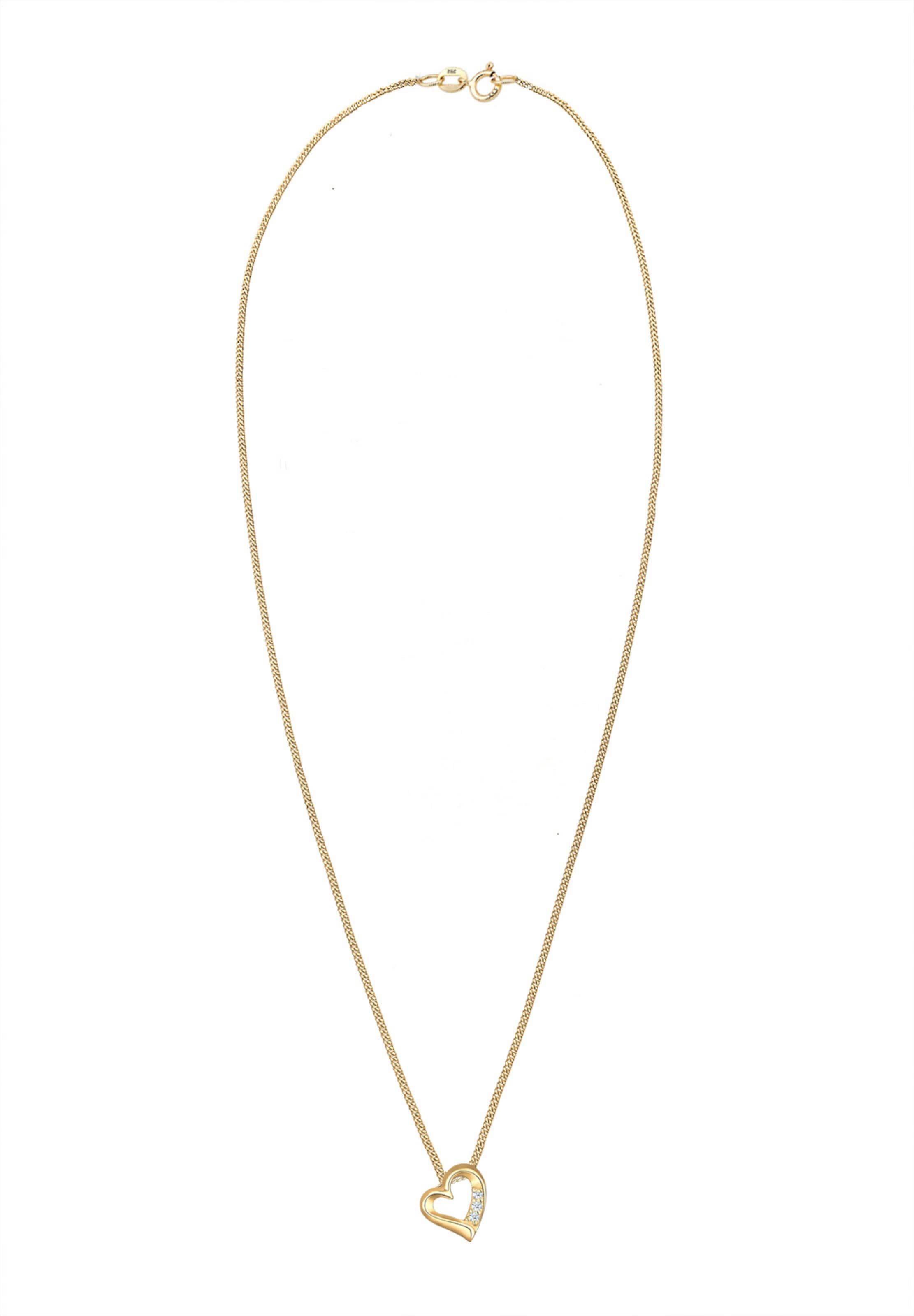 Elli DIAMONDS Kette 'Herz' in Gold: Vorderseite
