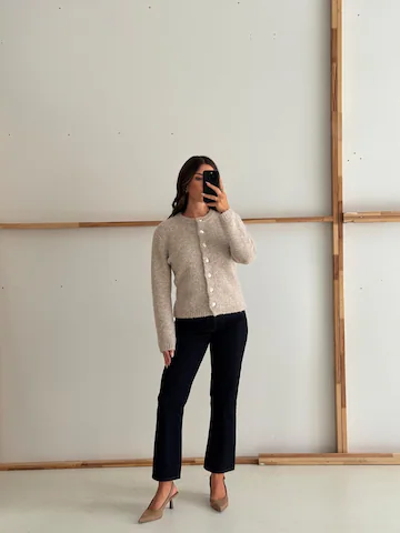 Beige Cardigan Look