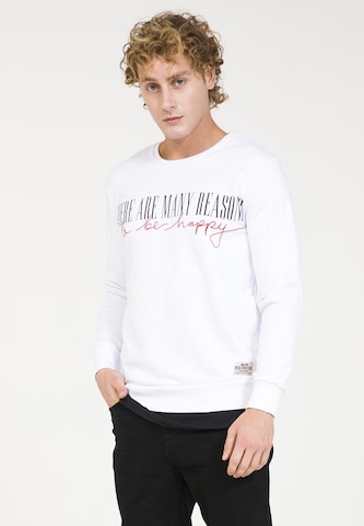 Sweat-shirt PLUS EIGHTEEN en blanc : devant