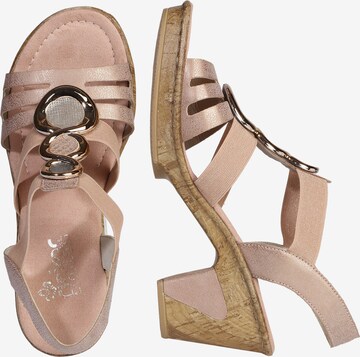 Rieker Strap Sandals in Pink: side