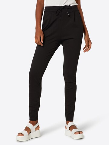 VERO MODA Tapered Pleat-Front Pants 'Eva' in Black: front