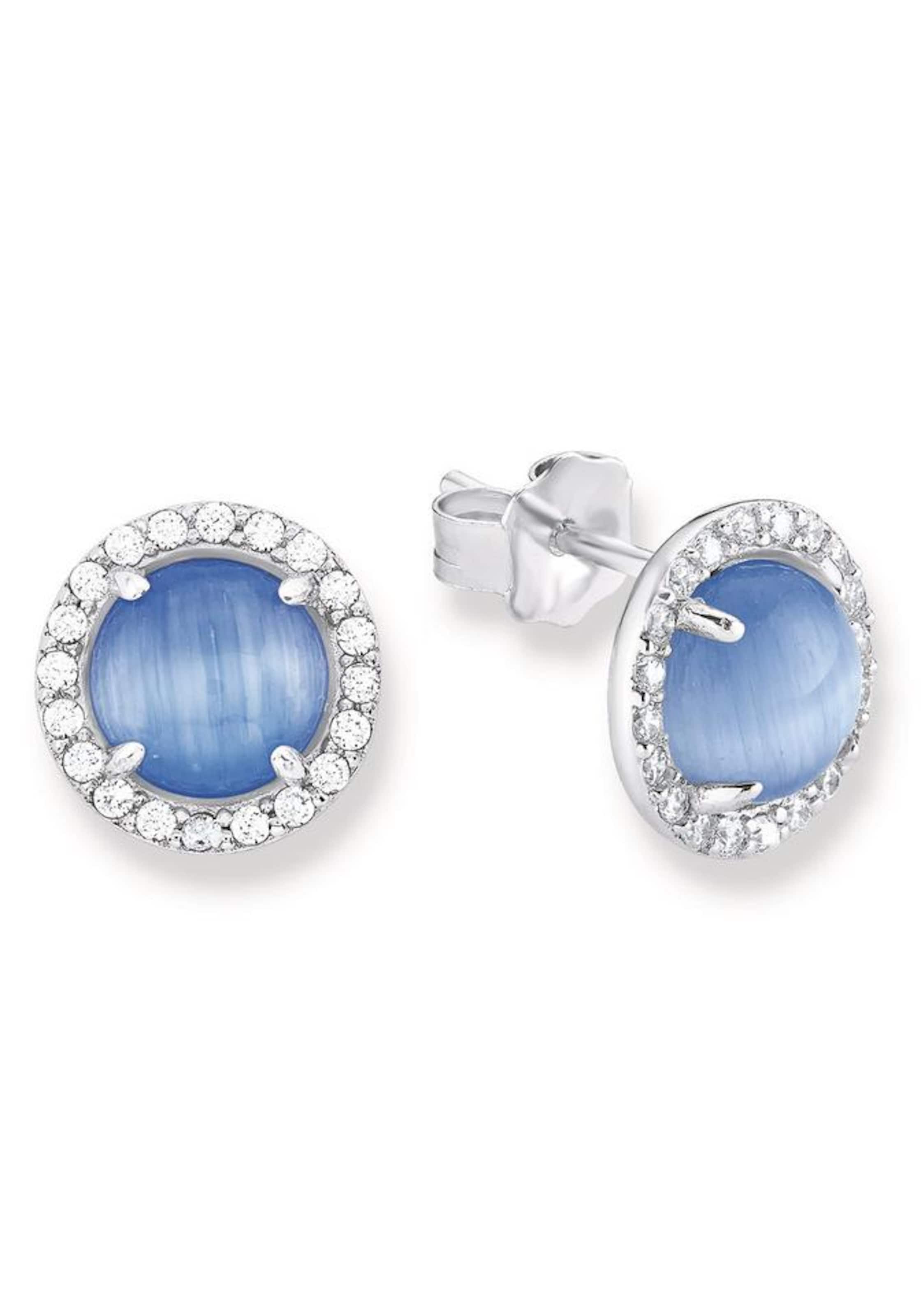 AMOR Ohrstecker in Blau: Vorderseite