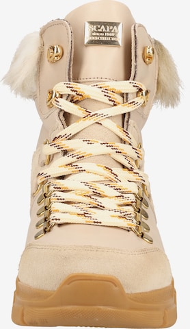 SCAPA Lace-Up Ankle Boots in Beige