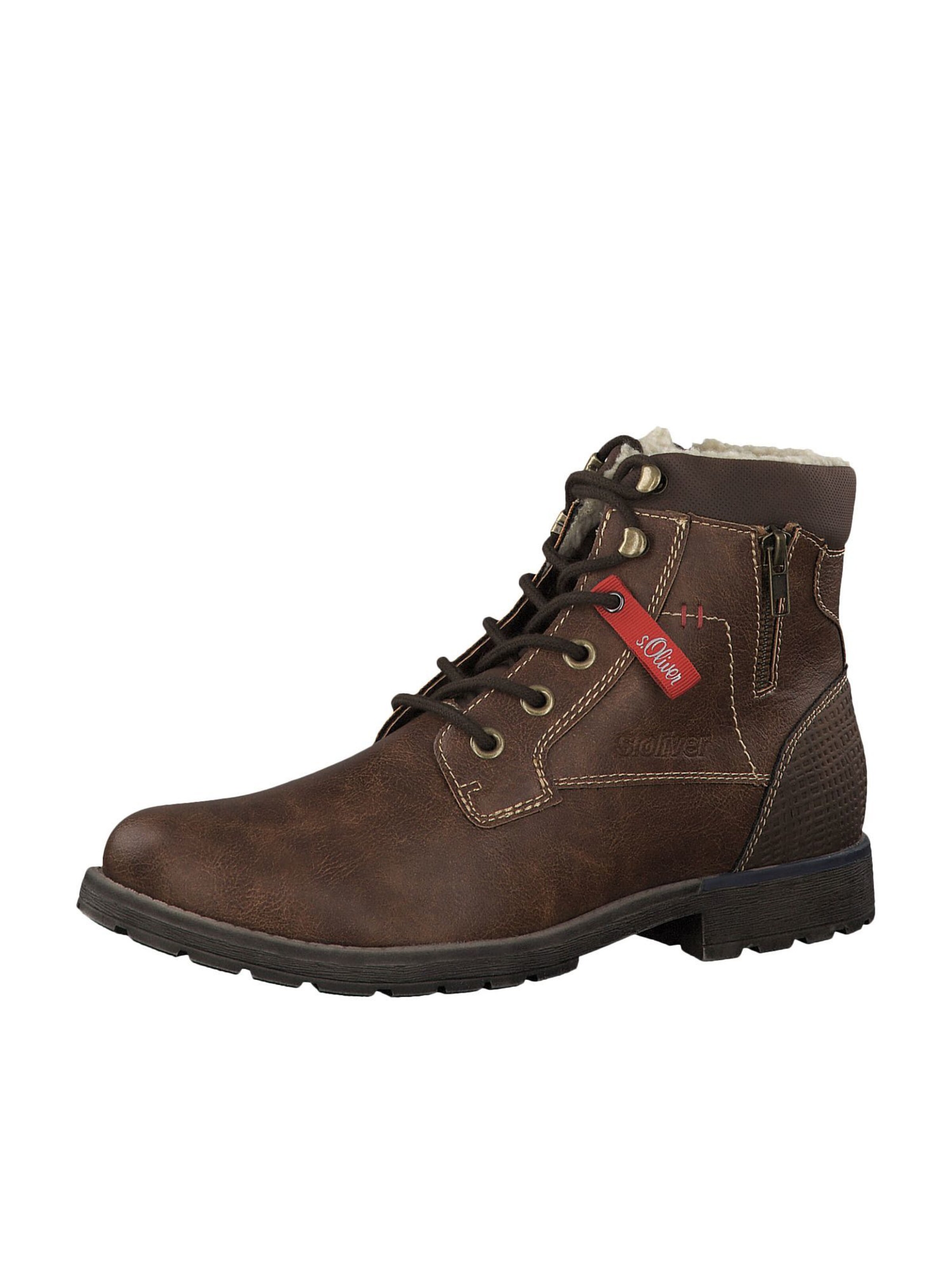 s.Oliver - Veterboots in de kleur Kastanjebruin